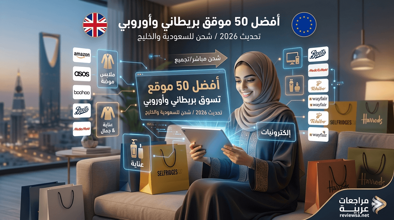 دليلك الشامل: أفضل 50 موقع تسوق بريطاني وأوروبي (تحديث 2026)