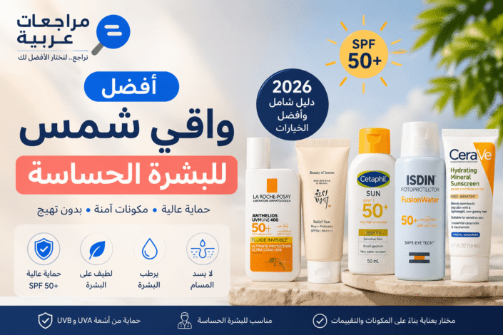 أفضل واقي شمس للبشرة الحساسة مع حماية SPF50 مناسب للاستخدام اليومي