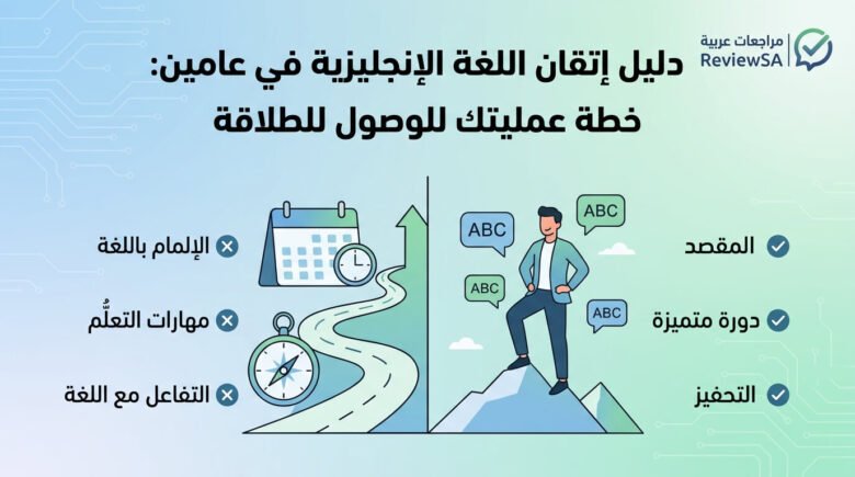 خطة تعلم اللغة الانجليزية في عامين واستراتيجيات التطوير الذاتي - مراجعات عربية